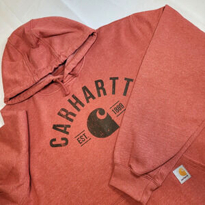 Men's Carhartt XL Pullover Hoodie Logo Original Fit Red NWOT D8